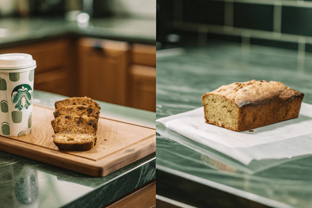 Comparison of Starbucks banana bread and homemade loaf