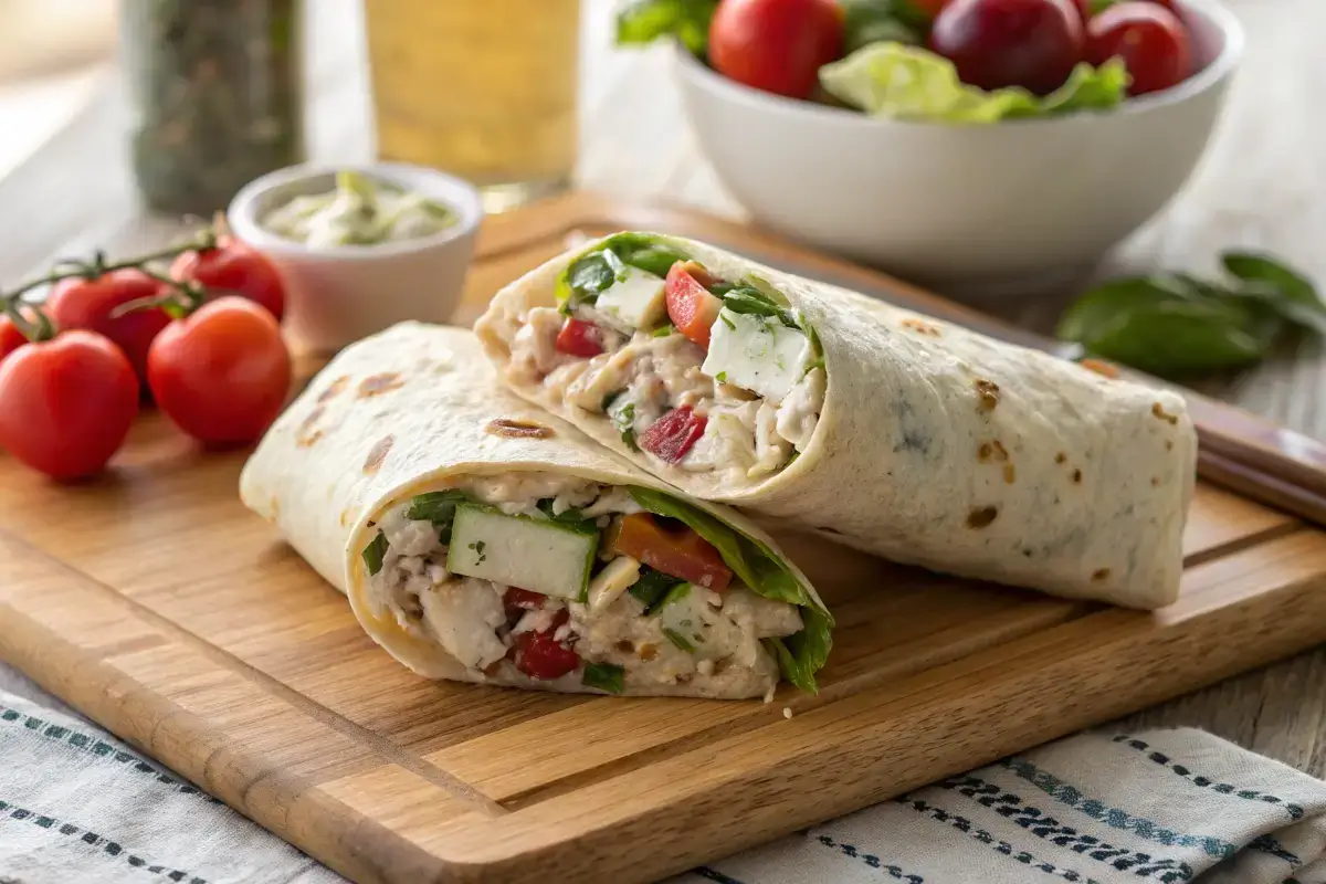 Plated Chicken Salad Wrap