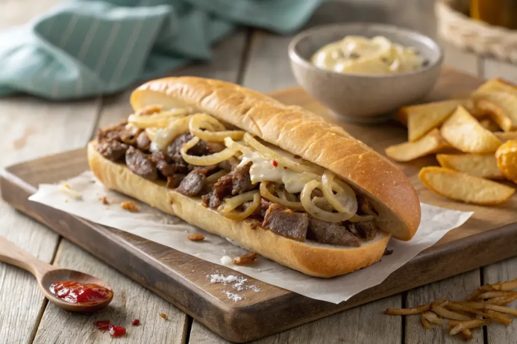 Classic Philly Cheesesteak Sandwich