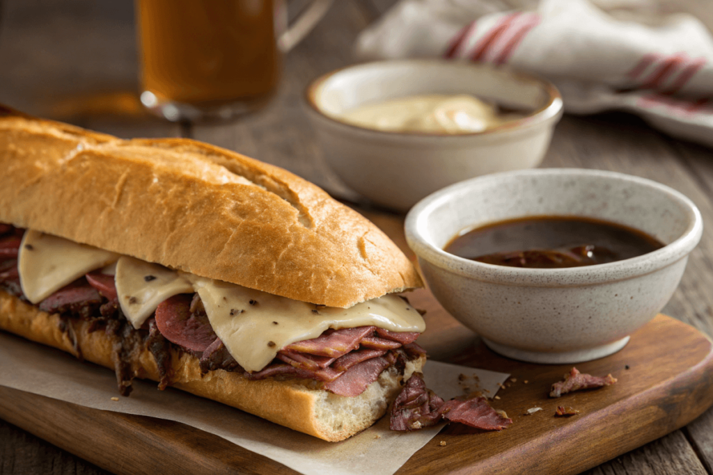 French dip sandwich with au jus