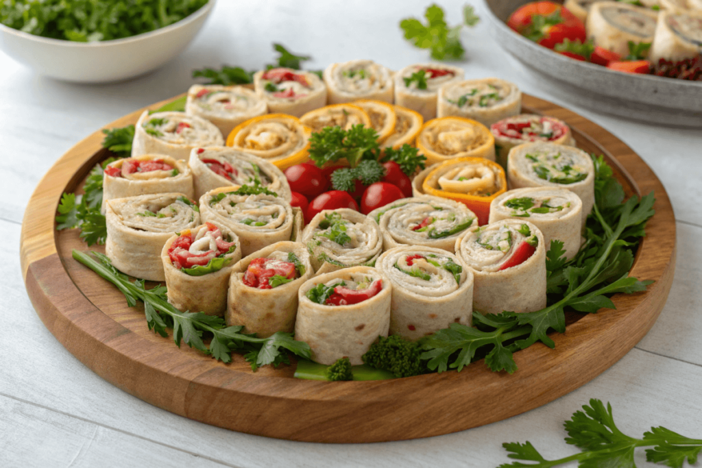 Party Platter of Mini Chicken Salad Wraps