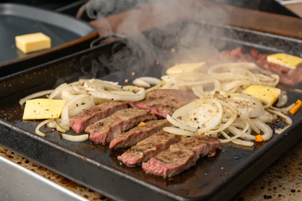 Cooking Ribeye Steak for Philly Cheesesteak